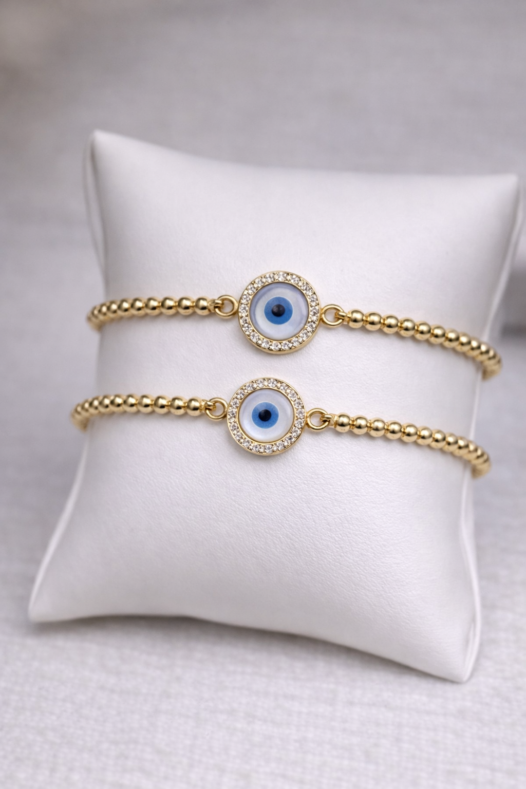 Turkish Eye Gold-Plated Beaded Bracelet