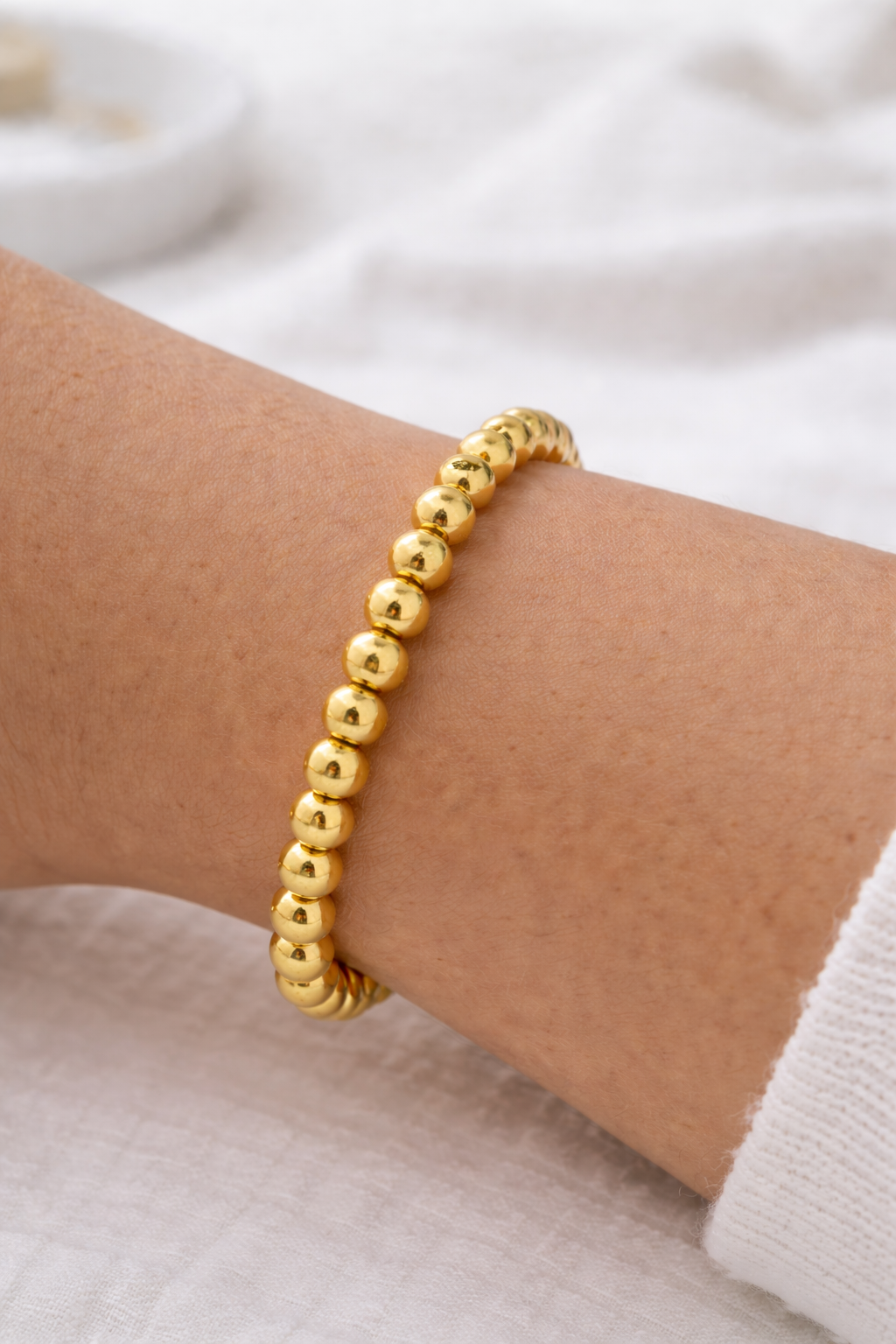 Gold Beaded Bracelet 5mm