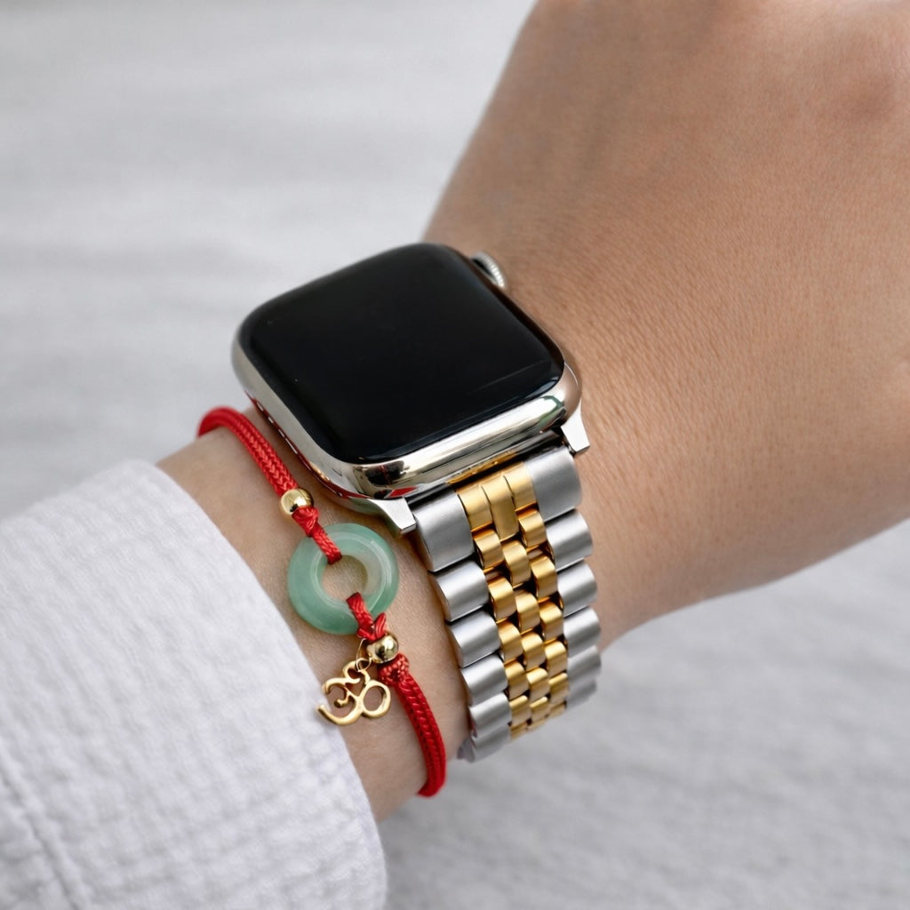 Red String Protection Om & Green Jade Energy Bracelet
