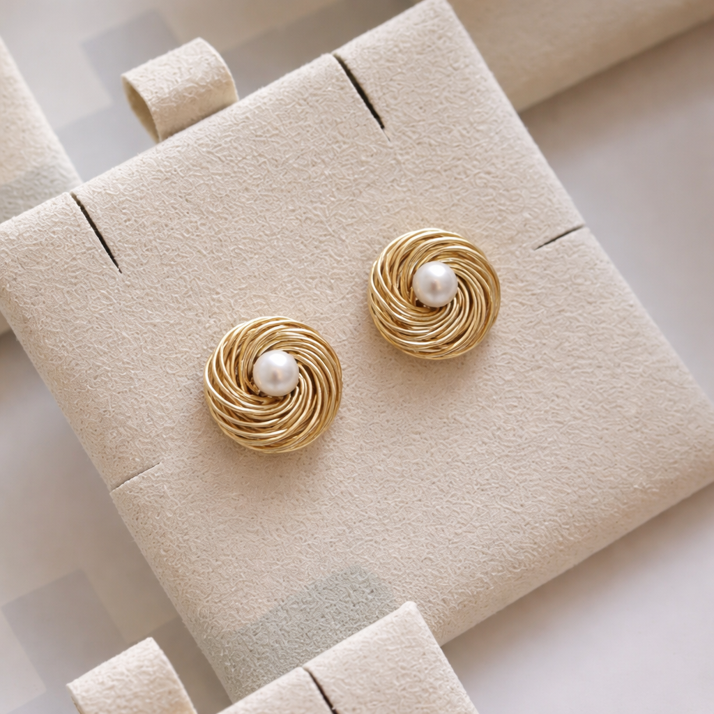 Swirl with Pearl Handcrafted